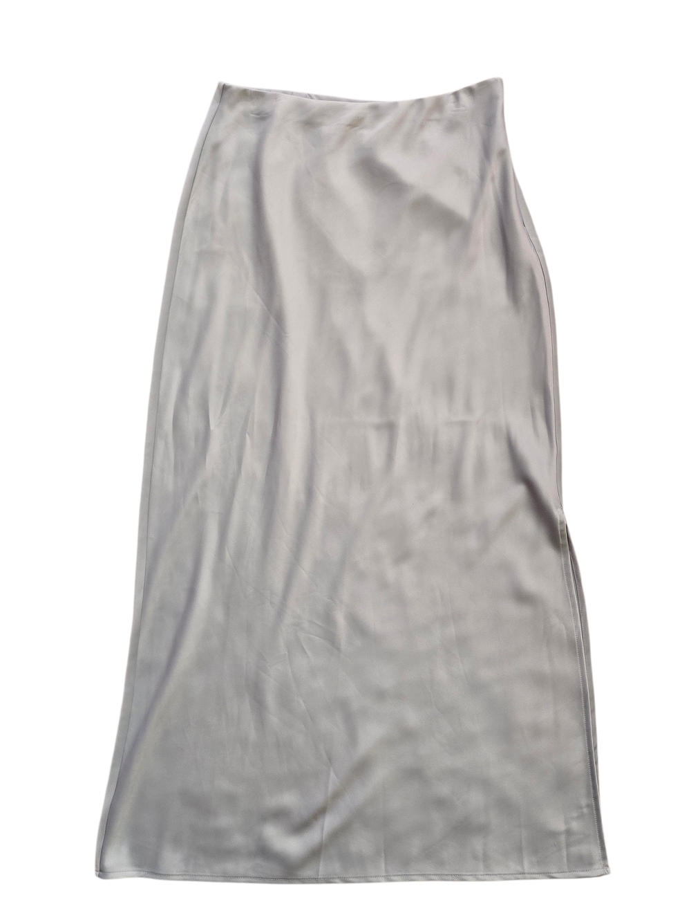 House of Harlow 1960 Slit Gray Satin Maxi Slit Skirt M